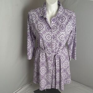 Duffield Lane Camila button front dress in Lavender Mosaic